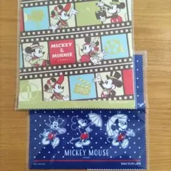 ミッキー＆ミニー マイクロファイバークロス 眼鏡拭き 非売品