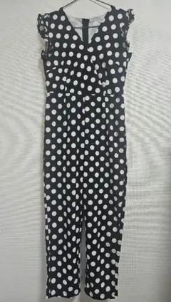 水玉リボンプリント サロペット 水玉リボンプリント サロペット