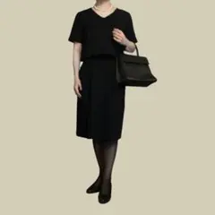 UNITED TOKYO ブラックワンピース Vネック フォーマル セレモニー