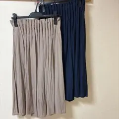 ◆美品◆ ナノユニバース　プリーツスカート ベージュ ネイビー 2色セット