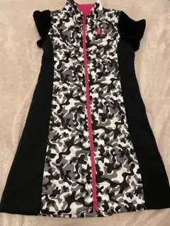 VIVA HEART フリースゴルフウェア　迷彩柄ジッパーワンピース Lサイズ