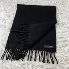 イタリア製　カシミヤ100% マフラー　黒／ブラック　男女兼用
