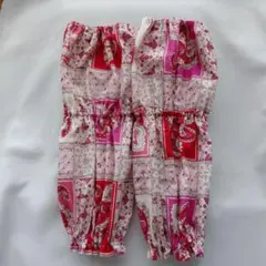 ハンドメイド　ピンク系　ペイズリー　小花柄　ゴム3段のアームカバー