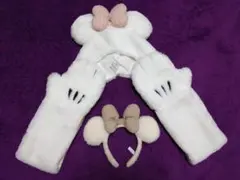 ミニー マフラー ファンキャップ もこもこ カチューシャ セット