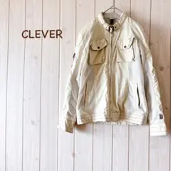 ＊CLEVER クレバー＊ライダースジャケット バイク レディースM クリーム系のサムネイル