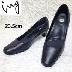 美品❤️ ing イング ブラック パンプス 23.5cm 本革 冠婚葬祭 通勤のサムネイル