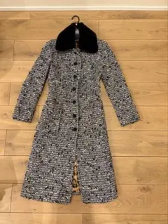 DOLCE & GABBANA ツイードロングコート　襟毛皮　38