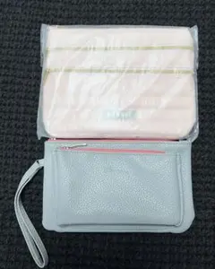 B3ポーチセット グレー ×ピンク、薄ピンク　2点セットのサムネイル