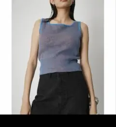 AZUL by moussy バックル付き スクエアネック タンクトップ ブルーのサムネイル