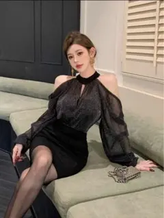 【新品未使用】ホルターネック ドレス ミニワンピース