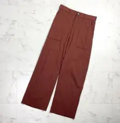 美品 MACPHEE リネン混ベイカーパンツ ブラウン サイズ36*QD571のサムネイル