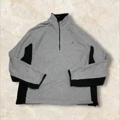 00s ノーティカ 厚手 フリース 刺繍ロゴ US古着 ジッププルオーバー XL