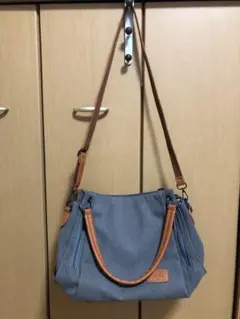 2WAY ショルダーバッグ グレー キャンバス地のサムネイル