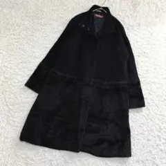 17050✨マックスマーラ アルパカ混 スタンドカラー 切替 ウールロングコート