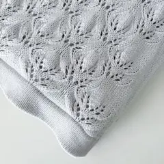 未使用 ZARA HOME ザラホーム オープンワーク ブランケット グレーのサムネイル