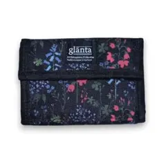 glanta グレンタ 花柄 ミニ財布 三つ折り ウォレット ブラックのサムネイル