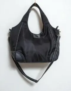 黒 ナイロン 2way ショルダーバッグ ノーブランド