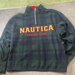NAUTICA チェック柄 ハーフジップ トレーナー M