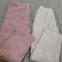 ユニクロ裏起毛ズボンうさぎ柄2枚セット　100