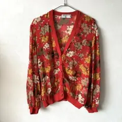 valentino ヴァレンティノ 花柄 シルク シフォン ニット カーディガンのサムネイル