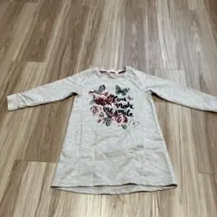 H&M 花柄プリント 長袖ワンピース US 2-4Y
