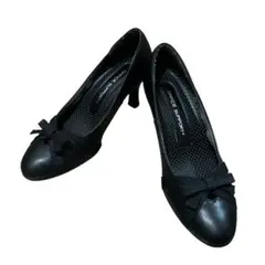 OFFICE SUPPORT ブラック ハイヒール　リボン　パンプス　22.5