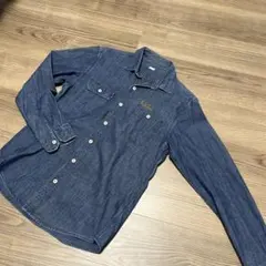 GU ダークブルー 長袖　デニムシャツ　値下げ