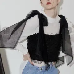 Violetta フリンジチュールリボンビスチェ