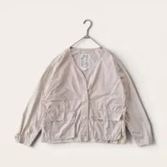 ニコアンド ノーカラージャケット ミリタリーシャツ ドロップショルダー ゆったり