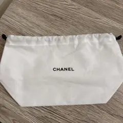 CHANEL ホワイトコットンポーチ　巾着