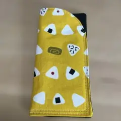 おにぎり柄 メガネケース 布製
