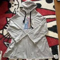 CANDY STRIPPER フード付き長袖ワンピース グレー