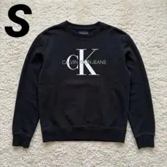 ⁠【人気】カルバンクライン CKビッグロゴ スウェット 黒 S Y2K