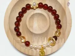 エレガントオリジナルブレスレット1本限定【1069】血の循環良くするガーネット