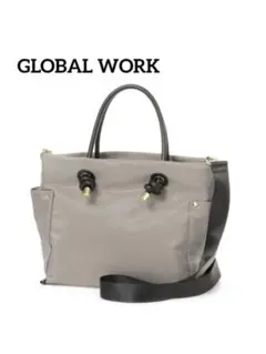 匿名発送︎❁¨̮ GLOBAL WORK 撥水軽量6ポケット　 トートバッグのサムネイル