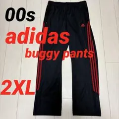 00s adidas バギートラックパンツ スリーストライプ ブラック 2XL