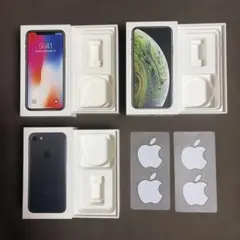 iPhone 7 X Xs 箱のみ Apple ステッカー