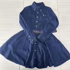POLO RALPH LAUREN ネイビーシャツワンピース 7T/130