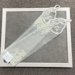 アイボリー ウェディンググローブ 花柄刺繍