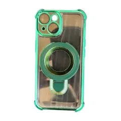 iPhone15スマホケース　MagSafe対応　スタンド機能付き　グリーン