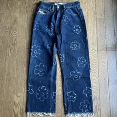KEBOZ ケボズ 刺繍 デニムパンツ ライトブルー - メルカリ