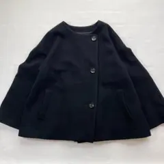 UNTITLED アンタイトル ウールアンゴラ ノーカラーコート ブラック 44