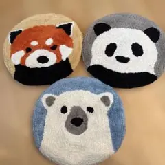 【3枚セット】無印　レッサーパンダ　シロクマ　パンダ　シートクッションのサムネイル