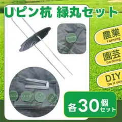 U 핀 스테이크, 15cm, 30 개, 녹색 동그라미, 제초 시트, 고정 핀, 시트 홀더