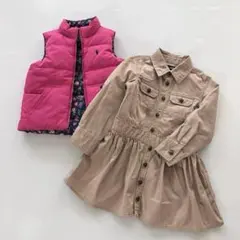 ラルフ・ローレン ダウンベストとワンピースのセット　100