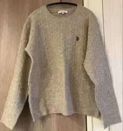 【美品】U.S. POLO ASSN. ベージュ ケーブルニットセーター