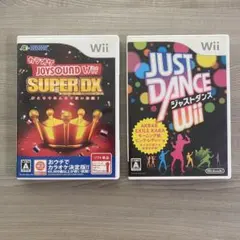 2本 Wii ①ジャストダンス ②JOYSOUND SUPER DX