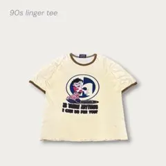 90s y2k 海外限定 リンガーTシャツ グラフィック archive L 白