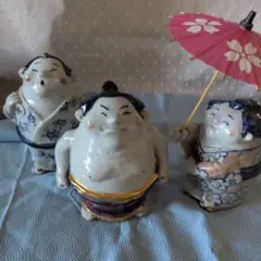 お相撲さん　陶器人形