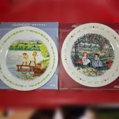 赤毛のアンお皿2枚セット【未使用品】 直径約18cmぐらいです。
